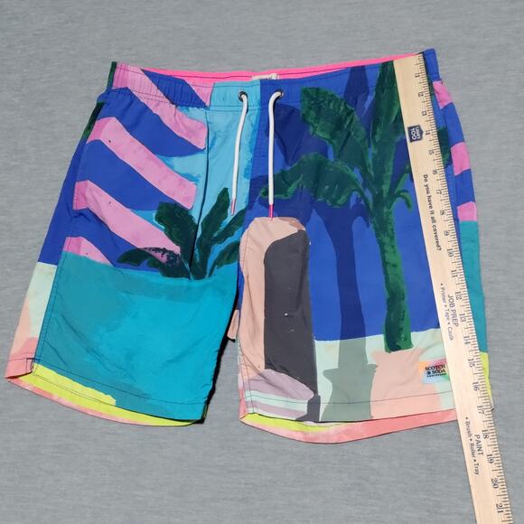 Scotch & Soda Swim Trunk Shorts Mens XL Colorful Tropical Summer Vacation Cruise - Picture 13 of 15